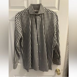 Isaac Mizrahi Black & White Gingham Shirt 16.5-34/35 (fits more like a 15